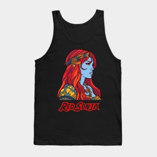 Red Sonja Graffiti Profile and Logo Tank Top